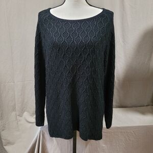 Verve ami size large black cable knit longsleeve sweatshirt